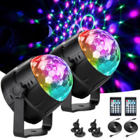 1 x RAW Customer Returns Anpro Disco Lights, 2PCS Sound-Activated LED Disco Ball Lights with 4M USB Cable and Suction Cup Mount, Remote Controlled Party Lights for Children s Birthday, Home Party, Bedroom Decoration - RRP €19.56