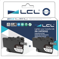 1 x RAW Customer Returns LCL Compatible Ink Cartridge LC-424 LC424 LC-424BK LC424BK 2 Black Compatible for Brother DCP-J1200W DCP-J1200WE Printer - RRP €19.75