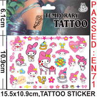 1 x Brand New Children s Tattoos Stickers, Melody Tattoos Set 4 Sheet Melody Temporary Tattoos Children s Stickers, for Boys Girls Children s Birthday Party Favors, Party, Festival - RRP €20.4