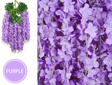 1 x RAW Customer Returns U Artlines 24 Piece Lot 110cm Artificial Silk Flower Fake Flowers Wisteria Vine Hanging Garland for Home Garden Party Wedding Decor Simulation Flower 24Piece Lot, 110cm, Purple  - RRP €35.09