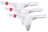 1 x RAW Customer Returns AIEOE Pack of 3 Transparent Thong Transparent Lingerie for Men Sexy Underwear Gauze Briefs White XL - RRP €17.14