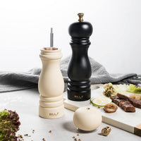 1 x RAW Customer Returns Bill.F Salt and Pepper Grinder Set, Wooden Pepper Mill, Set of 2 Manual Salt Pepper Shaker Grinder, Refillable, 7 Inch Black and Beige  - RRP €24.99