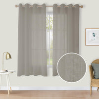 1 x RAW Customer Returns CUCRAF Linen look voile curtains with eyelets, semi-transparent curtain for bedroom, living room, H160 x W140cm, set of 2, light grey - RRP €23.18