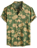 1 x RAW Customer Returns Voqeen Men s Hawaiian Shirts, Short Sleeve Button Down Cotton Shirt Aloha Floral Summer Casual Tops for Beach Vacation Regular Fit - RRP €20.39