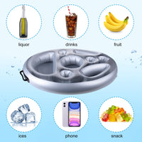 1 x RAW Customer Returns Ulikey Pool Bar, 2-in-1 Drinks and Snack Holder, Inflatable Drinks Holder Floating, 8 Holes Large Capacity Floating Coasters for Summer Swimming Pool Party Pool Water Fun Beach Theme Party - RRP €20.99