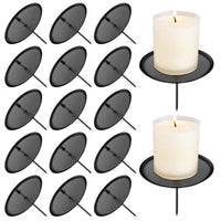 2 x Brand New Sporgo 16 pieces candle holders for Advent wreath 8cm candle holder pillar candles metal pillar candle holder, round Advent wreath candle holder, candle holder for Christmas wreath - black - RRP €40.8