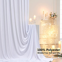 1 x RAW Customer Returns HBBMAGIC 2 Pieces 1.5 2.15cm White Backdrop Curtains for Wedding Party 100 Polyester Wrinkle-Free Photo Wall Background Curtains for Birthday Baptism Baby Shower Bridal Shower - RRP €29.23