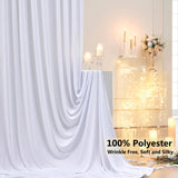 1 x RAW Customer Returns HBBMAGIC 2 Pieces 1.5 2.15cm White Backdrop Curtains for Wedding Party 100 Polyester Wrinkle-Free Photo Wall Background Curtains for Birthday Baptism Baby Shower Bridal Shower - RRP €29.23