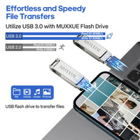 1 x RAW Customer Returns MUXXUE 128GB i Phone Memory Stick, 3 in 1 i Phone Memory Stick for Photos and Videos, Photo Stick for i Phone, i Pad, USB-C, Android Phone, PC, Tablet, Computer - RRP €18.98