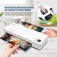 1 x RAW Customer Returns 4 in 1 hot and cold laminator and 40 pouches, for A4, A5, A6 formats, with paper cutter and corner rounder, for office, home, restaurant menus, school - RRP €39.31