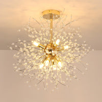 1 x RAW Customer Returns DELIPOP Modern crystal ceiling light, gold firework crystal chandelier ceiling lamp, golden ceiling lights, 8 bulbs G9, lamp for living room, bedroom, dining room, kitchen, hallway - RRP €66.46