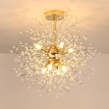 1 x RAW Customer Returns DELIPOP Modern crystal ceiling light, gold firework crystal chandelier ceiling lamp, golden ceiling lights, 8 bulbs G9, lamp for living room, bedroom, dining room, kitchen, hallway - RRP €66.46