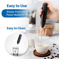 1 x RAW Customer Returns Milk Frother Stick Milk Frother Electric Portable with High Performance 14000RPM Mini Drink Mixer Coffee Whisk Battery Operated for Latte, Matcha Tea, Cappuccino, Black - RRP €6.99