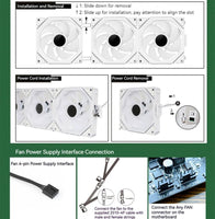 1 x RAW Customer Returns TZMRIT UNI FAN White 3 Pack, Infinity Fan 120mm, RGB V120mm, ARGB Fan 120mm, Daisy Chain PC Fan - RRP €39.99