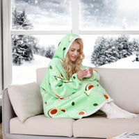 1 x RAW Customer Returns Oversized Hooded Blanket - Wearable Adult Blanket, Cozy Giant Hoodie for Adults, Women, Men, Gift, Fuzzy Sherpa Fleece Hoodie with - RRP €19.2