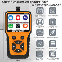 1 x RAW Customer Returns MOTOPOWER MP0515A 12V 100-2000 CCA Car Battery Tester Charging System Analyzer and Generator Tester Machine Analyzer - RRP €39.99