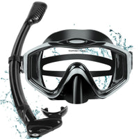 1 x RAW Customer Returns Snorkel set adult diving goggles with snorkel fully dry for men and women anti-leak anti-fog - RRP €23.18