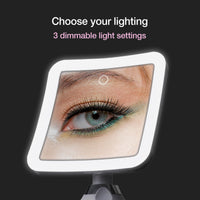 1 x RAW Customer Returns Fancii Rechargeable 10x Magnifying Makeup Mirror with 3 LED Light Settings - Touch Dimmable, Powerful Suction Cup - Illuminated Bathroom Mirror Look 2  - RRP €28.99