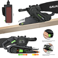 1 x RAW Customer Returns GALAX PRO S1T-SW19-76A belt sander with speed control vacuum cleaner connection, incl. dust bag sanding belt, 1010W sander with 533mm x 76mm sanding surface - RRP €57.42