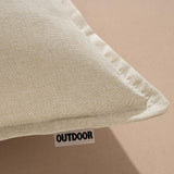 1 x RAW Customer Returns MIULEE Outdoor Cushion Weatherproof Cushion Cover Waterproof Decorative Cushion Covers Linen Look Sofa Cushion Decorative Cushion for Garden Sofa Couch Living Room Bedroom Set of 2 40 x 40 cm Beige - RRP €18.68