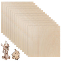 1 x RAW Customer Returns DBREAKS 15 Pieces 3MM Blank Plywood Sheets, Plywood Panels, Wooden Panels for DIY Model Making, Wooden Panels for Crafts and Painting, 30 x 30cm - RRP €30.99