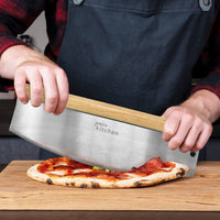 1 x RAW Customer Returns Joejis pizza cutter wooden handle 33.5 cm - pizza cutter weighing knife pizza - pizza knife - pizza cutter stainless steel - pizza cutter can be used multiple times - RRP €11.95