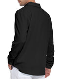 1 x Brand New SwissWell Men s Shirt Chic and Elegant Solid Color Casual Basic Shirt Henley Longsleeve Black XL - RRP €22.8