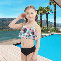 1 x RAW Customer Returns Aisyee Bikini Girls Children s Two-Piece Swimwear Ruffle Swimming Suit Girls Swimsuit 122 128 7-8 Years - RRP €27.22