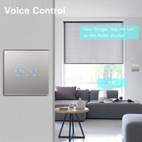 1 x RAW Customer Returns BSEED WiFi Smart Roller Shutter Switch, Remote Control and Timer Function with Smart Life Tuya APP, Works with Alexa Echo and Google Home, WiFi Blind Switch with Touch Panel Gray - RRP €25.7