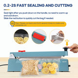 1 x RAW Customer Returns Hanchen Heat Sealer with Cutter 200mm 7.8 inch Heat Sealing Machine Impulse Heat Sealer 310W for Nonwoven Mylar Bag Kraft Paper Bag Heat Sealing Material 220V - RRP €139.0