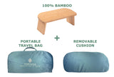 1 x RAW Customer Returns Tortuga - Meditation bench foldable with padded seat - Yoga stool cushion bamboo - Ergonomic - Complete set carrying bag, comfortable cushion - Improves posture blue  - RRP €59.9