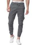 1 x RAW Customer Returns Zoerea Men s Long Pants with Drawstring Side Pockets Male Cargo Pants Casual Sports Trousers Dark Gray Improved Version ,L - RRP €37.99