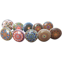 1 x RAW Customer Returns Ajuny Multicolored Handmade Ceramic Knobs in Vintage Look with Floral Pattern Door Handles for Kitchen Cabinets Drawers Furniture Cupboard Handles Indian Hand Painted Glossy Surface Set of 20 - RRP €22.67