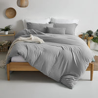 2 x Brand New MILDLY bed linen 200x220 grey 2 pieces, 100 microfibre plain bed linen set with 2 pillowcases 80x80 cm, OekoTex certified suitable for allergy sufferers, bed linen with zipper - RRP €66.52