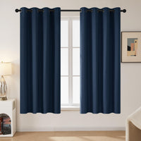 1 x RAW Customer Returns Deconovo Curtains Opaque Curtain Bedroom Cold Protection Curtains Opaque, 160 x 117 cm Height x Width , Dark Blue, Set of 2 - RRP €37.95