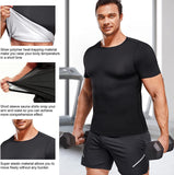 1 x RAW Customer Returns Men s Slimming Vest Sweat Sauna Effect Thermo Sauna Shirt Shaper Tank Top Fitness Shirt Sweat Vest Black, 3XL  - RRP €23.99