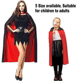 1 x RAW Customer Returns Winwild Halloween Vampire Cloak with Collar, Cape Vampire Costume Children Adults for Carnival Halloween Cosplay Costume 140cm  - RRP €13.98