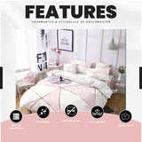 1 x RAW Customer Returns Freyamy bed linen 135x200 2-piece white pink graffiti marble look modern bed linen set microfiber reversible bed linen set luxury single bed 1 duvet cover with zipper and 1 pillowcase 80x80 - RRP €29.99