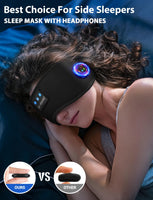 1 x RAW Customer Returns LC-dolida Bluetooth Sleep Mask with Side Sleeping Headphones, Breathable Sleeping Headphones, Built-in Comfortable HD Speakers, Sleep Aids for Adults - RRP €19.32