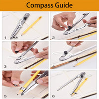 1 x RAW Customer Returns SETROVIC-DE Pointed Compass 200 mm 8 inches, Large Pencil Marking Compass with Pencil Holder for Drawing Circles, Carpentry, Metalworking and Leatherworking - RRP €16.13