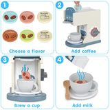 1 x RAW Customer Returns Play Kitchen Accessories Kids Wooden Coffee Machine Toy Espresso Machine Toddler Toy Kitchen Sets for Girls and Boys White  - RRP €25.99