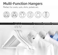 2 x Brand New ilauke white clothes hangers, pack of 20 white wooden clothes hangers with smooth surface and 360 rotating chrome hooks, wooden hangers for suits, jackets, trousers, closet, 44.5 x 23 cm - RRP €55.8