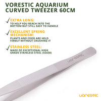 1 x RAW Customer Returns VORESTIC Curved Aquarium Tweezers Long 60 cm, Feeding Aquarium Tweezers 60 cm, Long Tweezers for Aquarium 60 cm, Very Long Tweezers 60 cm - RRP €28.22