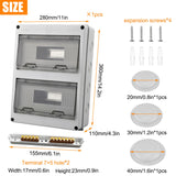 1 x RAW Customer Returns Surface Distribution Box 24 Modules, IP65 Waterproof Fuse Box with Terminal Block, Rail, Electrical Connection Box for Garden or Outdoor - RRP €29.75