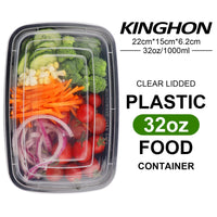 1 x RAW Customer Returns KINGHON 1 Compartment Meal Prep Container, Food Storage with Airtight Lid, BPA Free Reusable Bento Lunch Boxes, Freezer, Microwave and Dishwasher Safe - 20 Pack, 32 oz - RRP €24.99