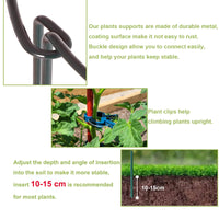 1 x RAW Customer Returns Yocuzee 8 pieces plant supports with 5 pieces plant clips, semi-circular metal plant holders for the garden 40 x 25 cm , perennial holders for plants, flowers, roses, vegetables, tomatoes - RRP €18.14