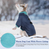 1 x RAW Customer Returns Kuoser Dog Coat Warmth, Winter Dog Jacket Dog Coats with Zip, Dog Coat for Medium Dogs, Windproof Winter Coat Dog Coat Outdoor, Blue M - RRP €33.42