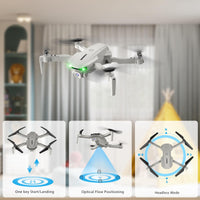 1 x RAW Customer Returns SIMREX X800 Drone with 1080 HD Camera, WiFi FPV Live Video, 6-Axis RC Quadcopter, Headless Mode, Optical Flow Positioning, One-Button Start, 2 Modular, with 360 Flip for Beginners, Gray - RRP €69.98