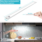 1 x RAW Customer Returns wobsion under cabinet light kitchen LED white with touchless sensor, LED strip 42CM lighting kitchen dimmable 6000K, ultra thin kitchen light under cabinet LED for wardrobe, showcase cabinet lighting - RRP €20.16