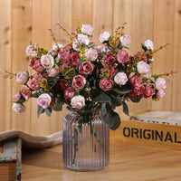 1 x RAW Customer Returns Doolitt Fake Flowers for Decorations, 21 Artificial Flower Heads, 2 Bouquets Artificial Flowers for Decorations, Weddings and Homes, Fake Flower for Cemetery Pink  - RRP €13.99